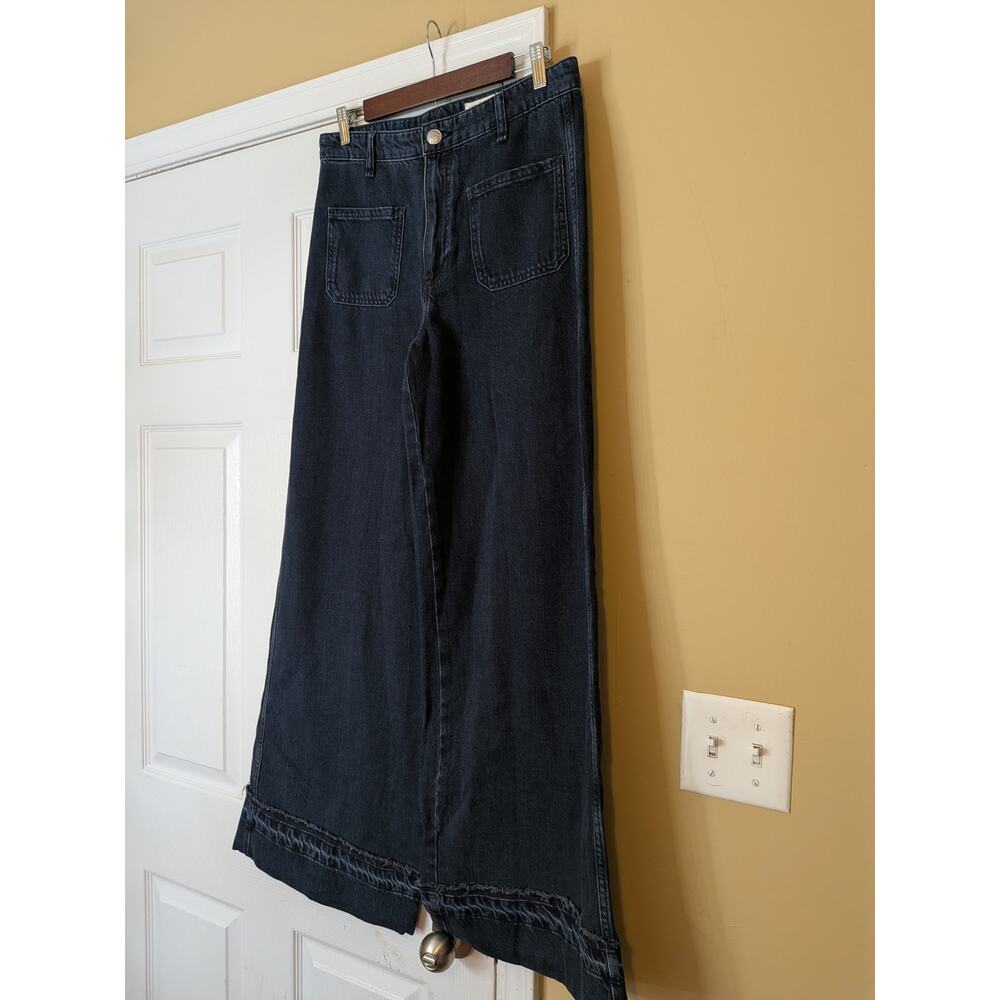 Rag & Bone Marina Mid Rise Wide Leg Jeans Dark Wash Size 27 Minimalist Designer - Picture 5 of 14